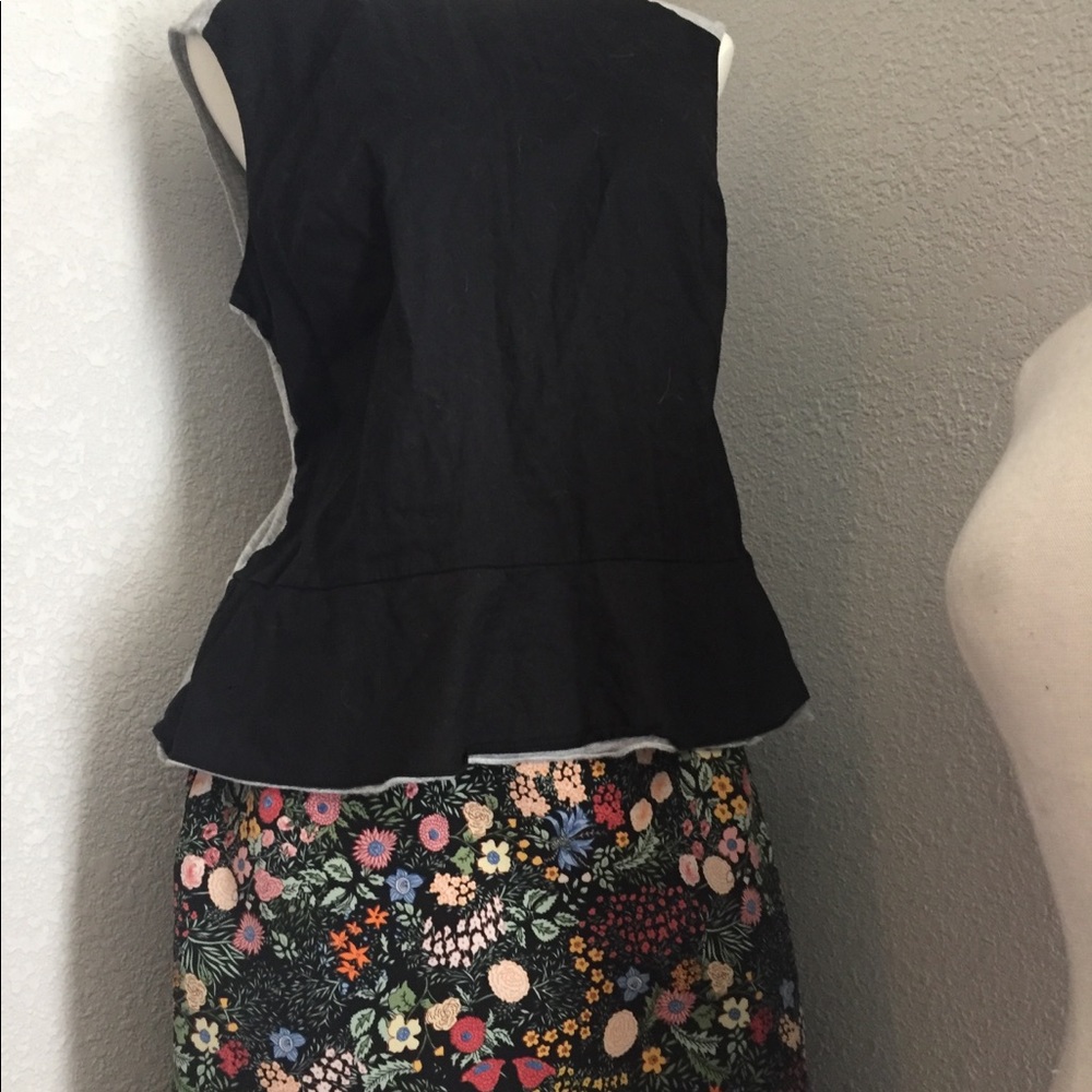 DVF black and gray peplum top